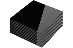 KAITELA Pack of 10 Black Acrylic Sheet 12" x 12" Cast Plexiglass Square 1/8" Thick (3mm) Plastic Panel for Craft Projects, Laser Cutting, Painting, Photography, Sign