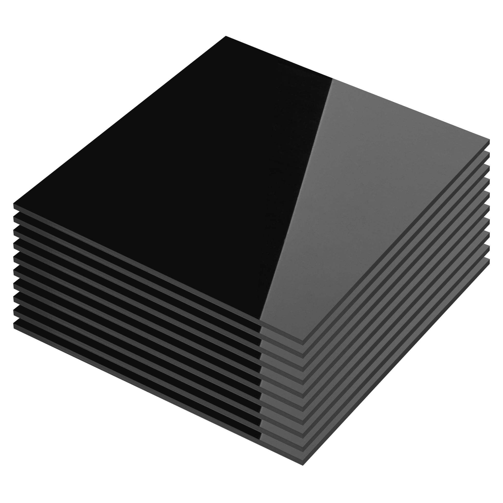 Photo 1 of KAITELA Pack of 10 Black Acrylic Sheet 12" x 12" Cast Plexiglass Square 1/8" Thick (3mm) Plastic Panel for Craft Projects, Laser Cutting, Painting, Photography, Sign