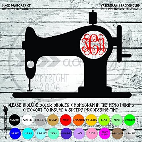 Sewing Machine Monogram Vinyl Die Cut Decal Sticker for Car