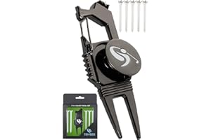 TEMBER Golf Divot Tool with Golf Ball Marker and Golf Tees 3 1/4 inch - Golf Gifts for Men - Golf Accessories for Women
