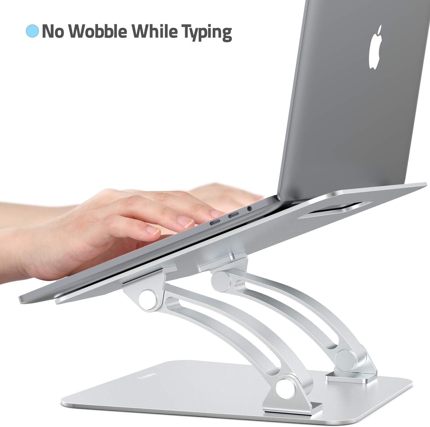 Nulaxy Laptop Stand, Ergonomic Height Angle Adjustable Computer Laptop Holder Compatible with MacBook, Air, Pro, Dell XPS, Samsung, Alienware All Laptops 11-17", Supports Up to 44 Lbs-Silver: Office Products