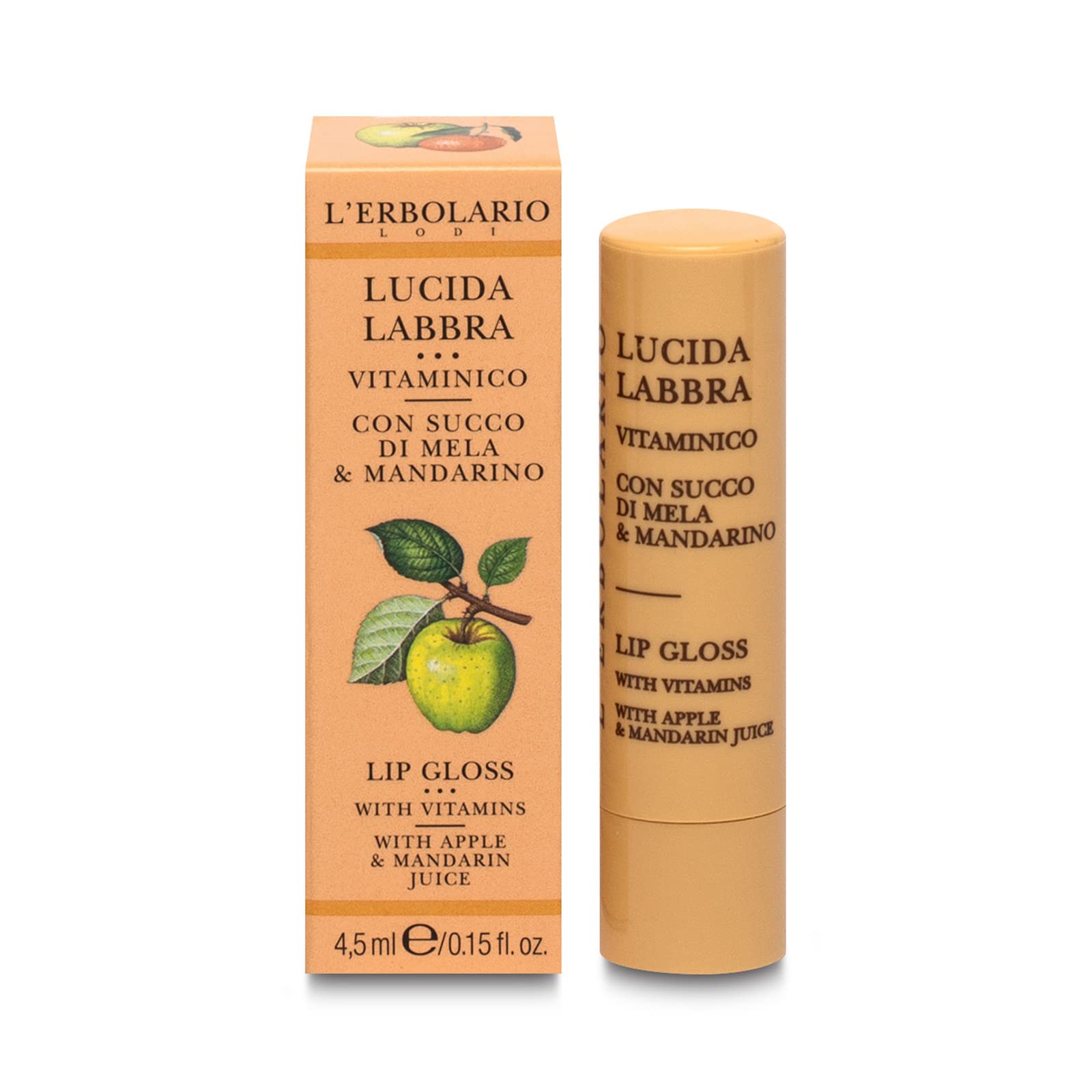 LErbolario Lip Gloss - Apple and Mandarin Juice For Unisex 0.15 oz Lip Balm