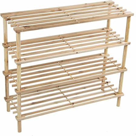 Prima Housewares Wooden Shoe Boot Trainer Rack Storage Shelf