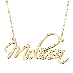 UMAGICBOX Personalized Melissa Name Necklace 18K