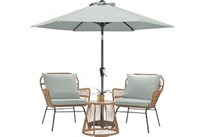MASTERCANOPY Patio Umbrella for Outdoor Market Table (7.5ft,Light Gray)