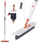 53''Grout Cleaning Brush with Long Handle,Grout Cleaner Brush for Tile Floors ,2 in 1 V-Grout Scrubber for Crevice, Tile Line, Shower, Kitchen, Bathroom