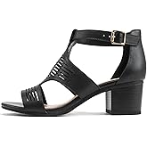 Soda “Norway” ~ Women Open Toe Closed Back Counter Cutout Upper Low Block Heel Sandal with Adjustable Ankle Strap