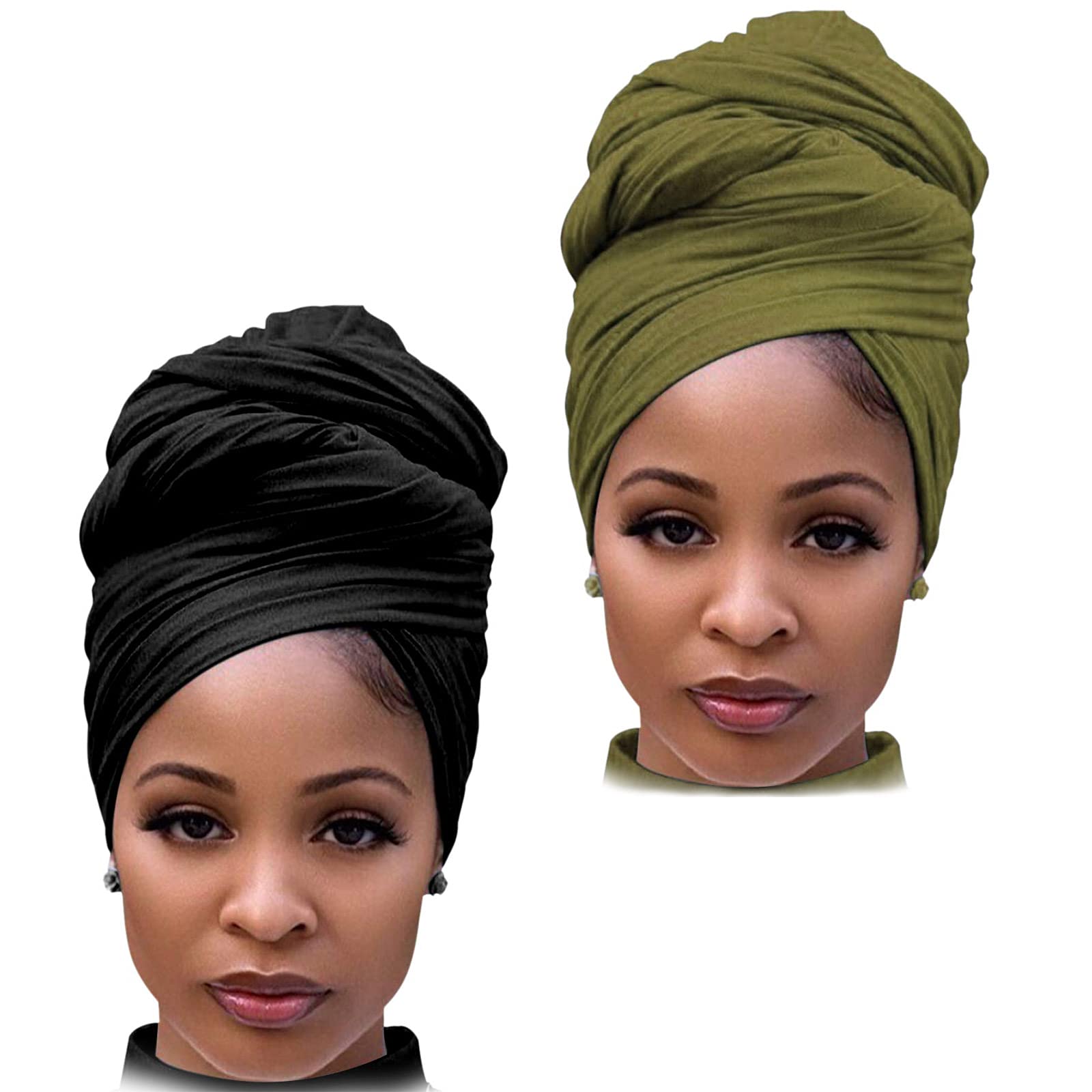 DRESHOW Hair Wrap for Black Women with Natural Hair Large Stretch Soft Edge Scarves for Braids Dreadlocks
