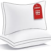 Premium Pillows Standard Size Set of 2, Fluffy and Supportive 7D Down Alternative Bed Pillow, Luxury Soft Hotel Quality Gusseted Pillow for Side Back Stomach Sleeper,Relief Neck Head and Shoulder Pain