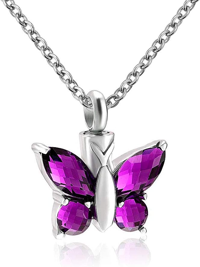 CharmSStory Butterfly Cremation Jewelry for Ashes Memorial Keepsake