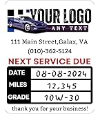 Custom Oil Change Stickers - Personalized Next Service Labels For Car Windows 2-2.8 Inch