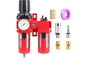 TAILONZ PNEUMATIC 3/4 Inch NPT Air Filter Pressure Regulator Water/Oil Trap Separator Combo(0-150PSI),Air Tool Compressor Fil