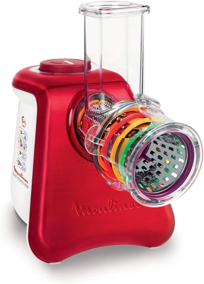 Moulinex Fresh Express Max DJ812510 Electric Slicer Grater 260W Red 5-in-1