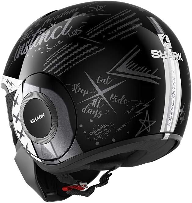 STREET DRAK TRIBUTE RM KAW capacete de motocicleta, Preto/Branco, XS