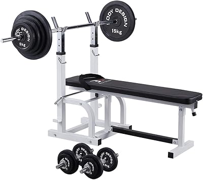 Amazon Body Design ボディデザイン チャレンジャーパック ラバーバーベルセット100kg マシンセット トレーニングベンチ バーベル ダンベル ラバー Body Design ボディデザイン トレーニングベンチ