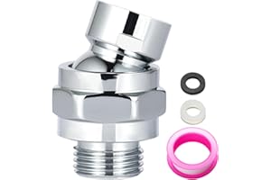 OFFO Shower Head Swivel Ball Adapter, All Metal Adjustable Shower Arm Extension Connector Universal Showering Component Solid