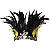 iHUFeather Peacock Feather Fascinator Decorative Feather Headpiece Crown Headdress Costume Headband for Party