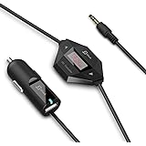 JETech Wireless FM Transmitter Radio Car Kit for Smart Phones bundle with 3.5mm Audio Plug and Car Charger - 0790