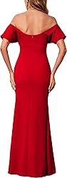 Elegant Cocktail Dresses for Women Off Shoulder Red