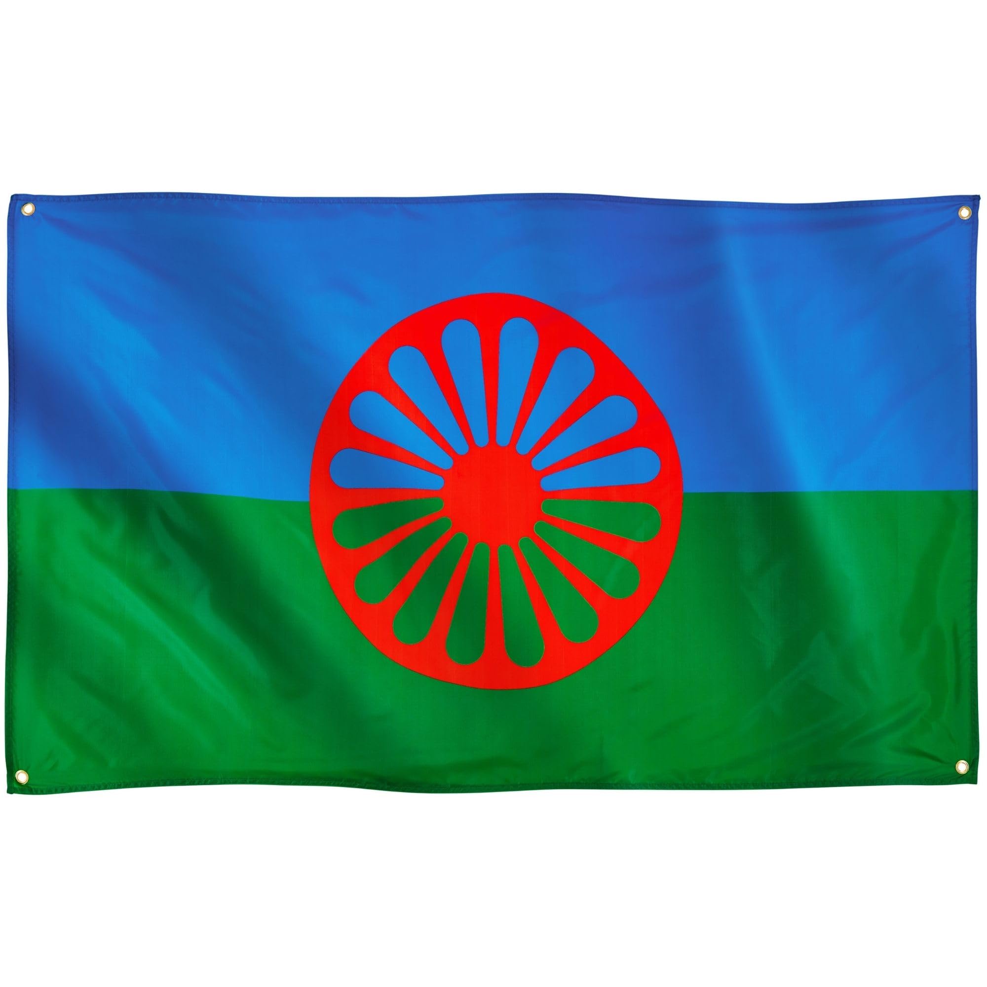 Runesol Gypsy Flag, 91x152cm, 3ft x 5ft, 4 Grommets, Eyelet In Every Corner, Gypsy Romani, Roma, Premium Flags, Inside, Outside, Vivid Colours