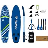 Uwithme Inflatable Stand Up Paddle Board Set, 11&rsquo;6&rdquo; Extra Wide SUP Board with Adjustable Paddle, Pump, Backpack, Fins &amp; Accessories for Adults, Beginners, Fishing &amp; Water Sports