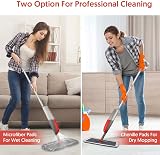 MEXERRIS Spray Mop Floor Flat Mop with 3 Reusable Pads & 410ml Bottle view 3