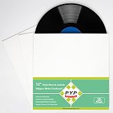 20ct 12-Inch LP Vinyl Record Jackets - 350gsm White Cardboard Covers, Blank Album for Outer Sleeves, No Center Hole, for CD Collection