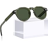 AVAWAY Polarized Mens Sunglasses Round, Italian Acetate UV Protection Retro Small Sun Glasses Fashion Shades AV2136