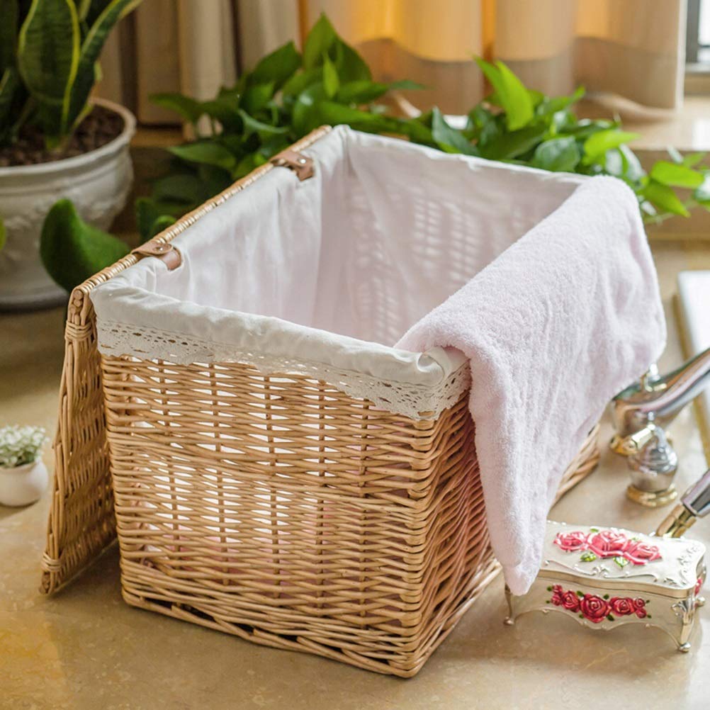 cesto de lavandería Tejido con Tapa Shirley,s Home Cesto de Ropa Grande