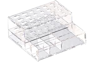 Flosser Holder, Syringe Holder, 8x8x3.6 Multi-Function Clear Acrylic Dispenser for Resin Adhesive Syringes and Micro Applicat