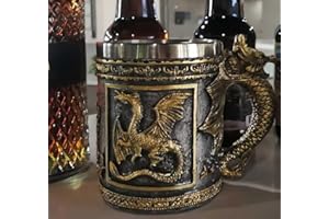 CUZOKOLA Medieval Dungeons and Dragons Cup Gifts Beer Steins Drinking,Dnd Goth Game Dragon Mug-14oz Stainless Steel Novelty C