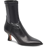 VOMIRA Ankle Boots for Women Pointy Toe Stacked Kitten Heels Black Boots for Women Side Zipper Leather Short Boots Fall Winter Ankle Booties Shoes