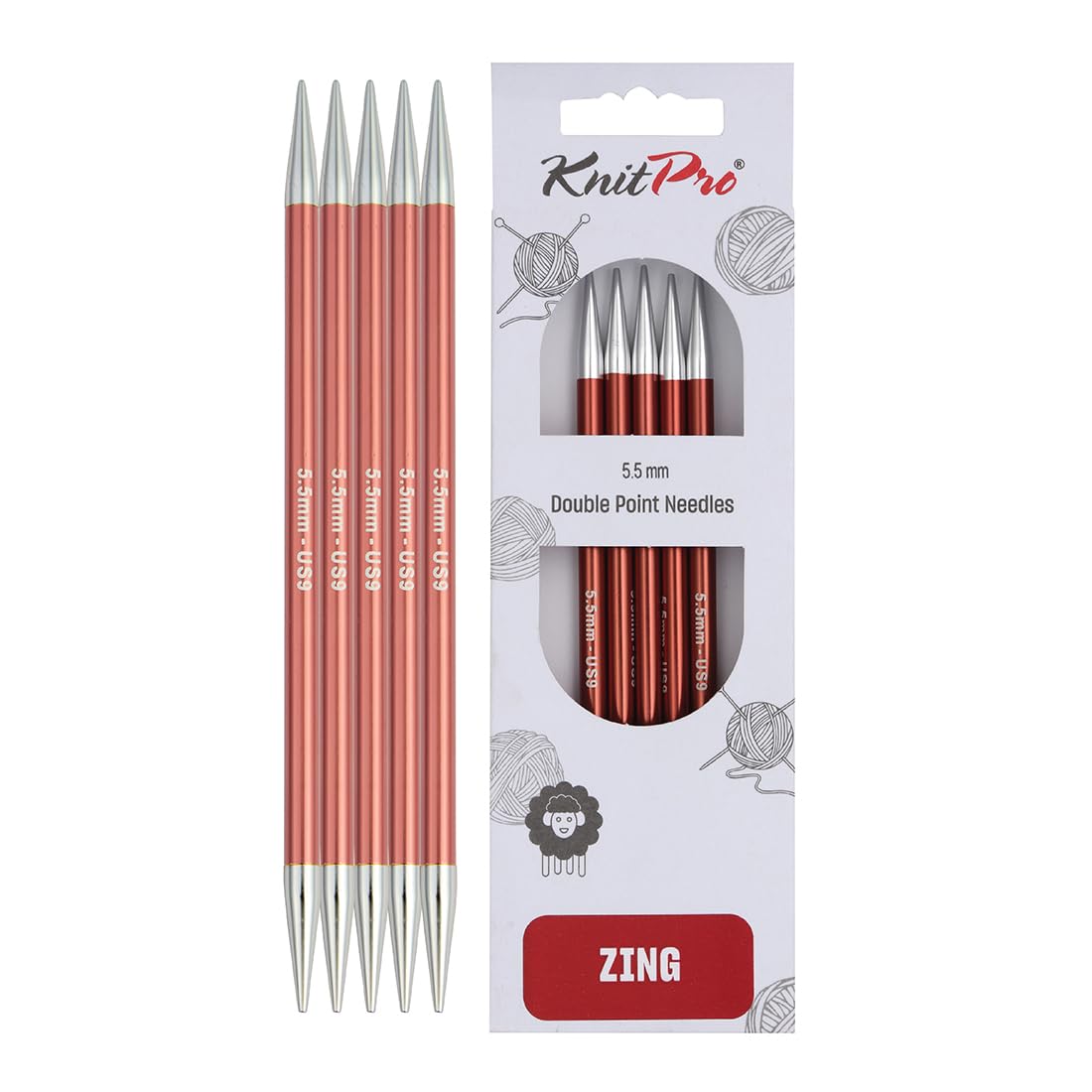 KnitPro Zing Double Pointed Needles 6" (15cm) | 5.50mm — image 1