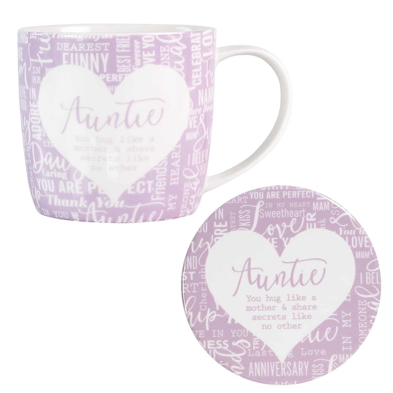 Said with Sentiment 7150 Auntie Mug & Coaster Set
