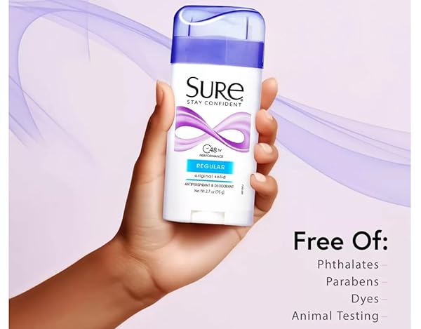 SURE WIDE SOLID DEODORANT, REGULAR SCENT FOR MEN AND WOMEN, 2.7 OZ
