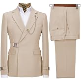 Men's 2 Piece Suit with Metal Clasp Slim Fit Suit Stylish Business &amp; Casual Tuxedo Suit