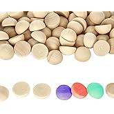600Pcs Half Wooden Beads, 15mm Mini Split Wood Balls, Unfinished Half Round Wood Beads, Hemisphere Wood Crafts Ball for Craft, DIY Project, Home Decor, Ornament