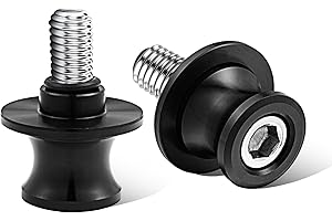 PBYMT 10MM M10 x 1.5 Motorcycle Swing Arm Slider CNC Spools Stand Screw Compatible for Kawasaki Ninja ZX6R Z900 Vulcan, Triumph Trident 660, Honda CBR 600rr, Suzuki GSXS (Black)