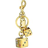 Metal Dice Colorful Rhinestone Bag Charms Handbag Bag Pendant Key Chain Car Accessories Love's Day Gifts For Him