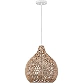 GLOBE Electric 65703 Tika 1-Light Pendant Lighting, Natural Blonde, Twine Shade