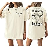 Oversized Country Music Shirts for Women Cow Skull Shirt Western Cowgirl Tee Vintage Concert Outfit Music Lover Tops