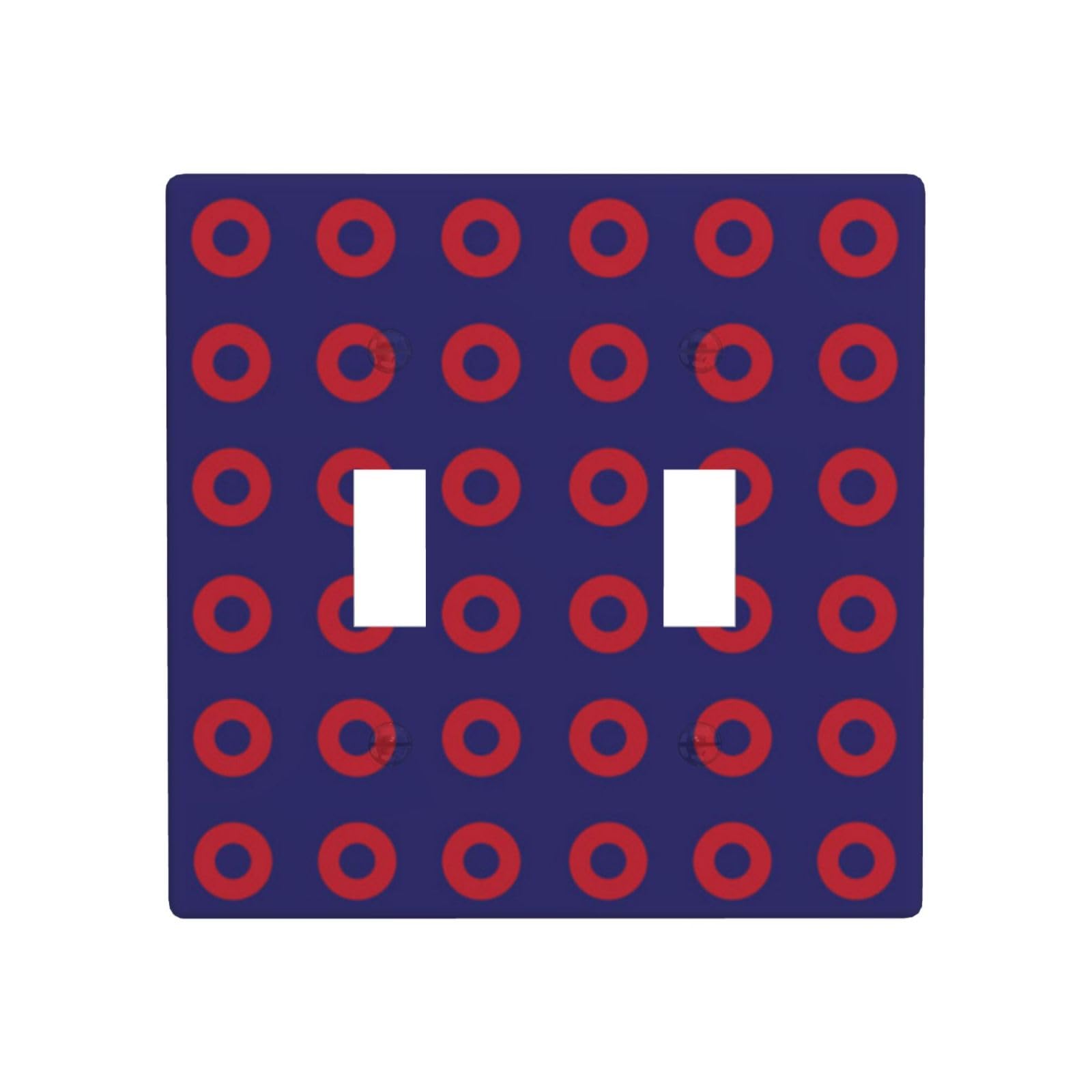 Phish Red Donut Circles On Blue Light Switch Cover