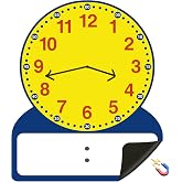 Jianwen Magnetic Dry Erase Teaching Clock, Analog &amp; Digital Time | 12x10" , Reusable Writing Surface, Math Manipulatives, Classroom Learning Tool