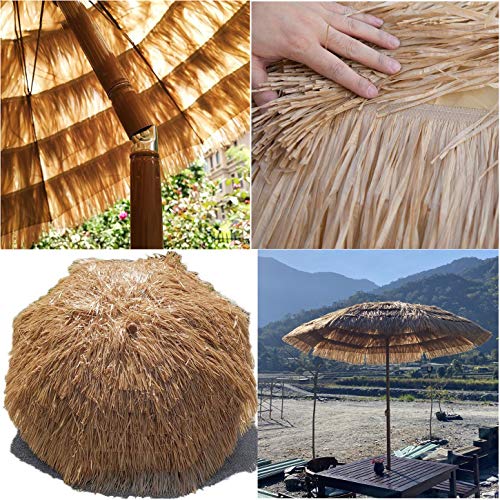 YFYYF Strand Hawaii Sonnenschirm Regenschirm, Stroh Terrasse Gartenschirme, Sonnenschirm Mit 8 Rippen & 45 ° Kann… – Bild 4