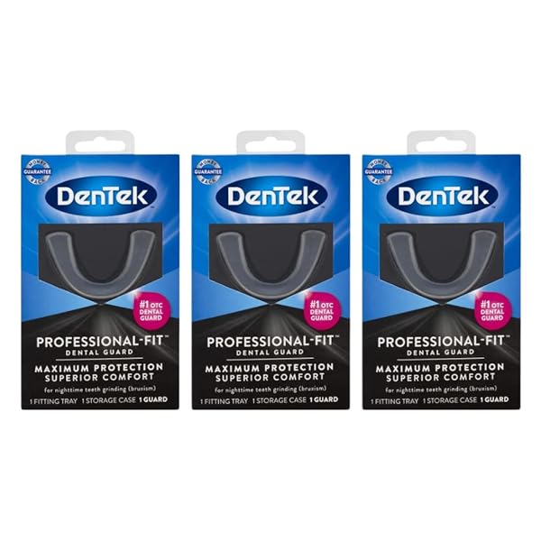 DENTEK PROFESSIONAL-FIT DENTAL GUARD FOR NIGHTTIME TEETH GRINDING, 1 COUNT, (PACK OF 3)