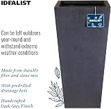 IDEALIST Set of 2 Small 38cm Tall Planter Dark Grey Reinforced Stone view 6