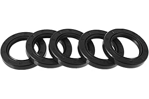 Motoforti Universal Oil Seal TC Double Lip W Steel Spring Seal Ring Rotary Shaft Seal 35x52x8mm High Pressure NBR Rubber Black 5 Pcs