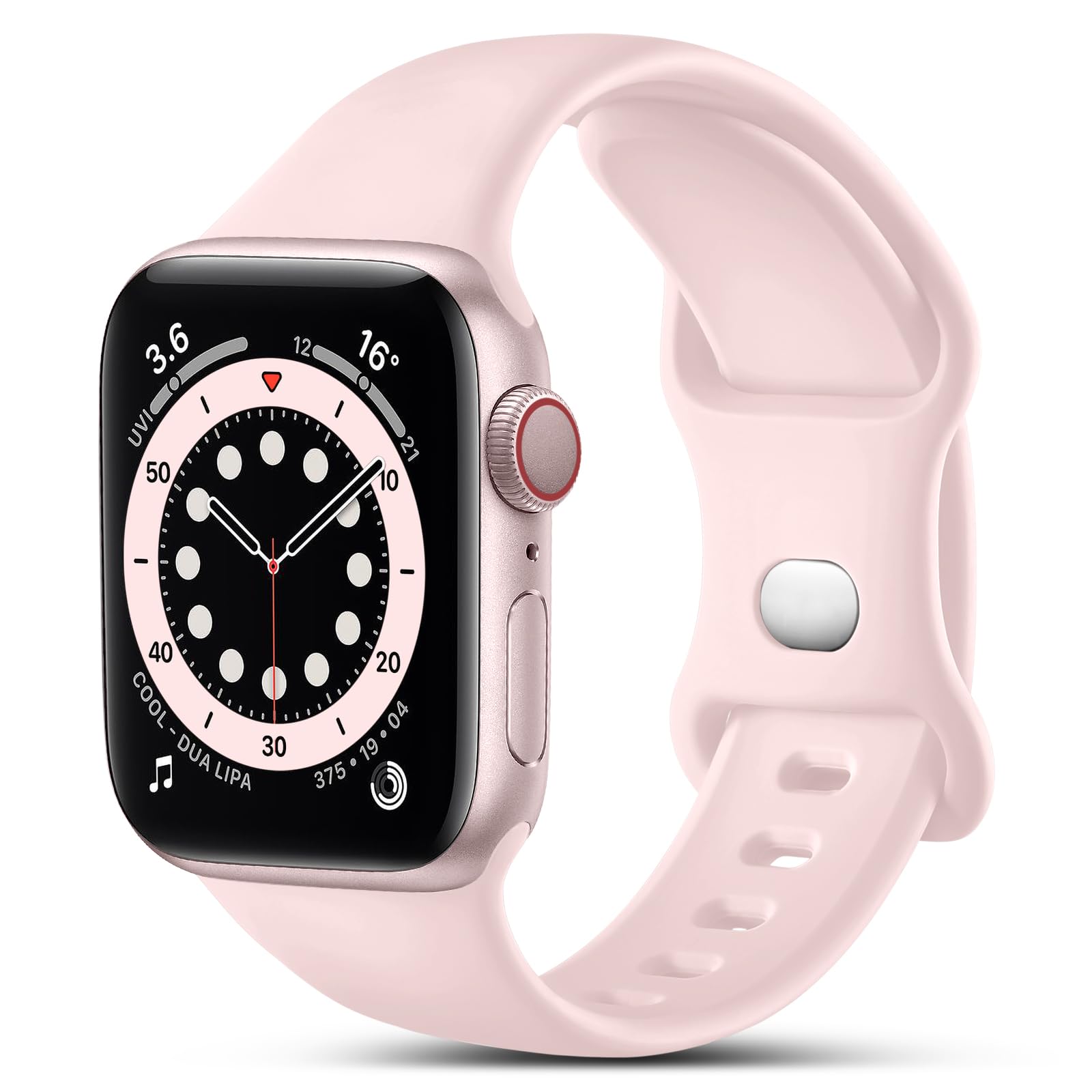 CeMiKa Compatible with Apple Watch Strap 38mm 41mm 40mm 42mm, Silicone Sport Band Replacement Straps Compatible with Apple Watch Series 11 10 9 8 7 6 5 4 3 SE SE3/iwatch Strap, Women Men, Light Pink