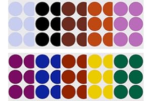 5 cm Round Dot Stickers 10 Assorted Colors Red, Yellow, Brown, Orange, Blue, Green, White, Black, Purple and Pink. 72 Pack 50