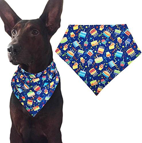Dog Birthday Bandana Triangle Bibs Scarf Accessories for Cats Pets Animals - Cake